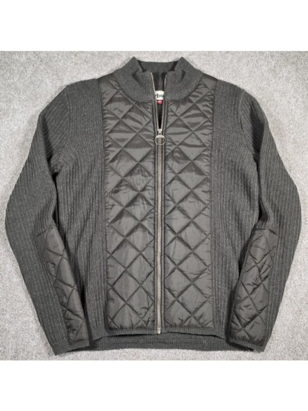 Barbour Sporting Full Zip Long Sleeve 100% Wool Knit Cardigan Sweater Women's 14